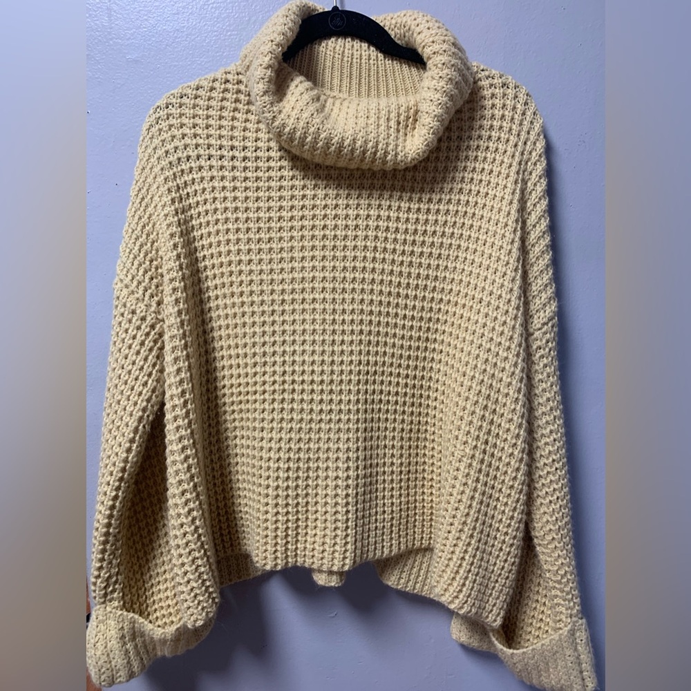 Magnolia Chunky Waffle knit Sweater W/ Bell Sleeves